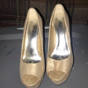 Platform rhinestone heels